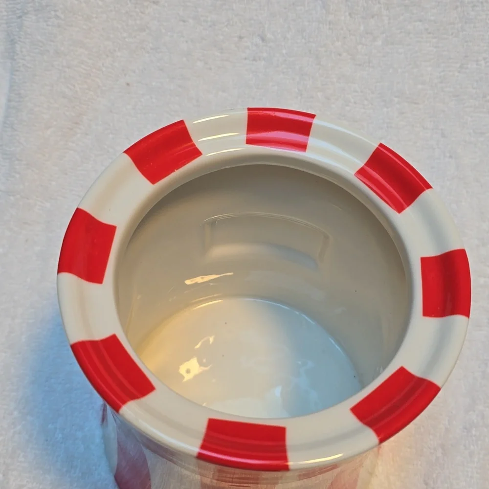 Jonathan Adler Red and White Striped Canister